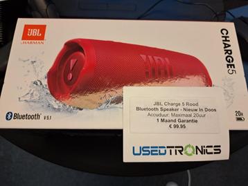 JBL Charge 5 Rood - Bluetooth Speaker - Nieuw In Doos  beschikbaar voor biedingen