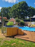 Nieuwe houtgestookte  hottub vol met luxe, Tuin en Terras, Bubbelbaden en Hottubs, ., Grondzeil, Nieuw, Ophalen of Verzenden