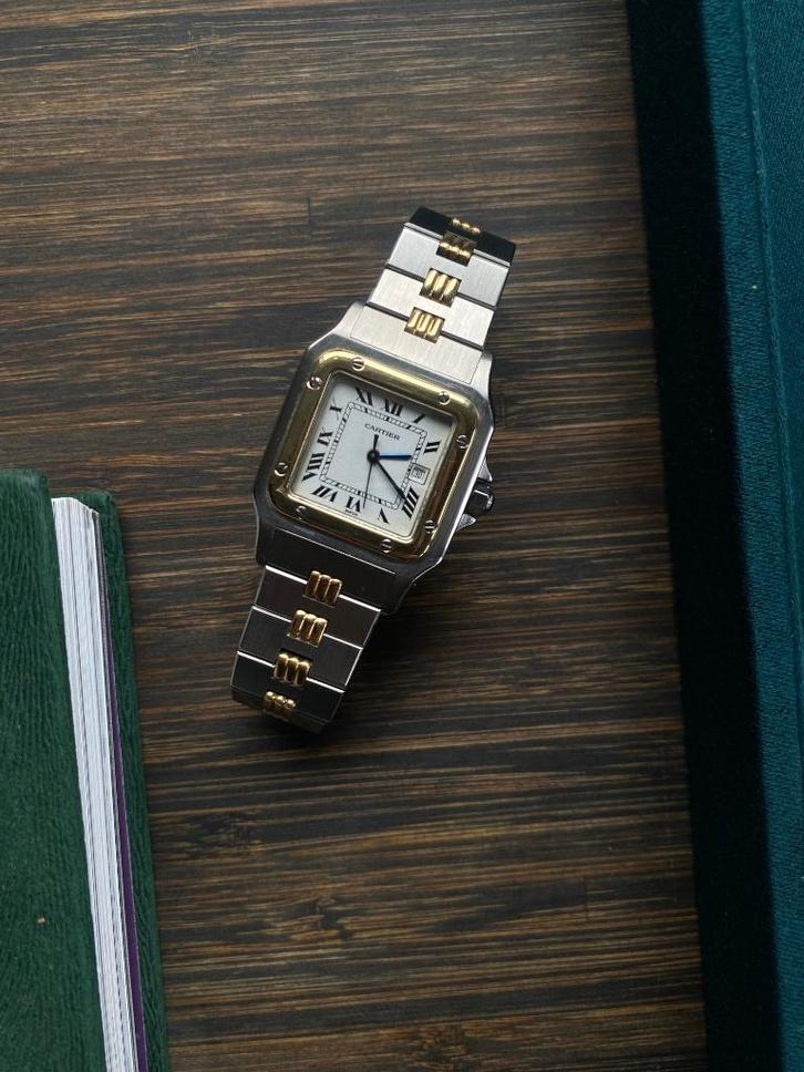 Cartier Santos Galbée 2961 Godron 12 maanden garantie!, Sieraden, Tassen en Uiterlijk, Horloges | Heren, Zo goed als nieuw, Polshorloge