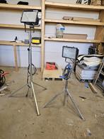 2 Bouwlampen met Statief, Doe-het-zelf en Verbouw, Ophalen, Gebruikt, Met statief, Lamp met armatuur