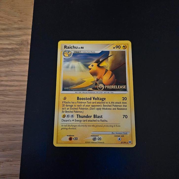 Raichu [Prerelease] #27 Pokemon Arceus Promo, Hobby en Vrije tijd, Verzamelkaartspellen | Pokémon, Zo goed als nieuw, Ophalen of Verzenden