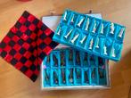 Vintage Schaakspel met Handgesneden Stukken, Gebruikt, Wit, Overige typen, Ophalen of Verzenden