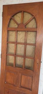 Merantie Hardhouten deur inc glas 78x 201.5 links draaiend, Doe-het-zelf en Verbouw, Deuren en Horren, Ophalen of Verzenden, Glas