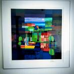 Te koop zeefdruk van Ton Schulten in aluminium lijst., Ophalen