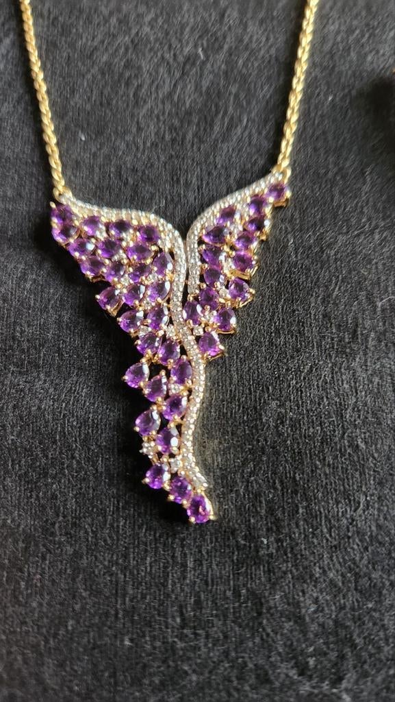 Prachtige amethist collier met oorbellen van Harry Ivens, Overige materialen, Verstelbaar, Nieuw, Ophalen of Verzenden