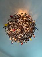 Roestkleurige Plafonnière met Glaspegels, Ophalen, Gebruikt, Glas