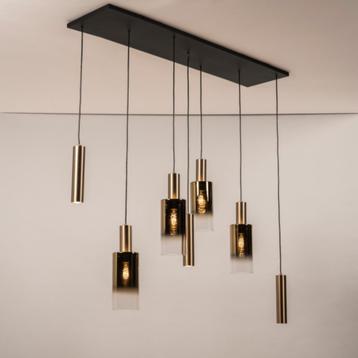 130cm hanglamp goud glas kokers tafel eethoek keuken lamp beschikbaar voor biedingen