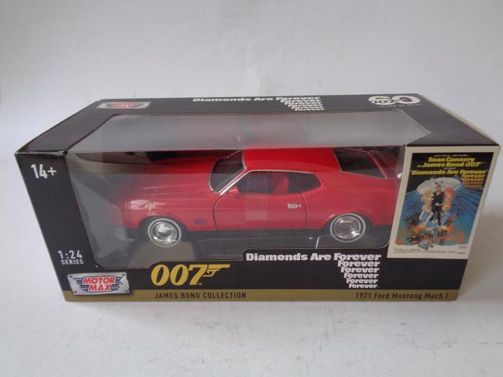 MotorMax James Bond 007 1971 Ford Mustang Mach I in Doos, Hobby en Vrije tijd, Modelauto's | 1:24, Zo goed als nieuw, Auto, Motormax