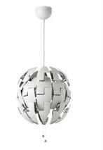 IKEA ps 2014 lamp hanglamp plafondlamp wit zilver  met lamp, Huis en Inrichting, Lampen | Hanglampen, Minder dan 50 cm, Ophalen of Verzenden