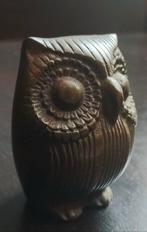 Vintage miniatuur bronzen beeldje uil, Antiek en Kunst, Antiek | Koper en Brons, Ophalen of Verzenden, Brons
