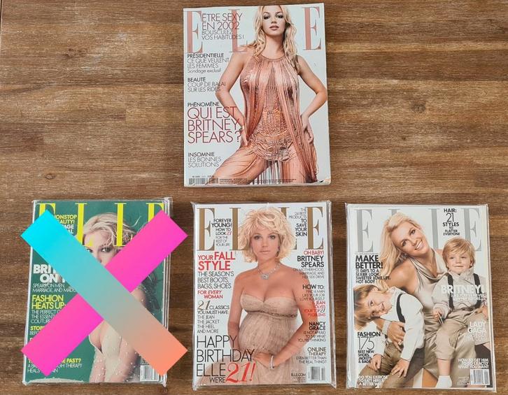 Elle Magazine Britney Spears Collectie 2002/2006/2008, Boeken, Tijdschriften en Kranten, Gelezen, Damesbladen, Ophalen of Verzenden