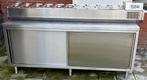 Rvs werktafel met opzetvitrine, Ophalen, Gebruikt, Tw heide, RVS Meubilair