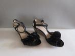 Zwarte schoenen / peep toe sleehak sandalen / maat 41, Ophalen, Zwart, Sandalen of Muiltjes, Zo goed als nieuw