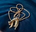 Goudkleurige Ketting met Panter Hanger, Gebruikt, Ophalen of Verzenden, Goud, Overige materialen