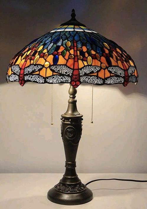 Glas in lood Tiffany tafellamp, Huis en Inrichting, Lampen | Tafellampen, Ophalen