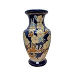 Vintage Franse keramieken kobalt blauwe vaas, Huis en Inrichting, Woonaccessoires | Vazen, Blauw, Aardewerk of Porselein, Ophalen of Verzenden