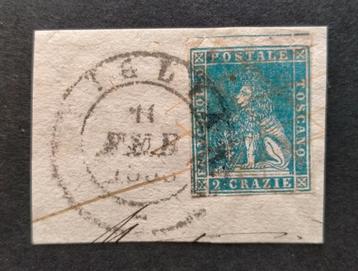ITALIË - TOSCANA 1857 briefstukje Pitigliano 2 Crazie  Sa13 beschikbaar voor biedingen