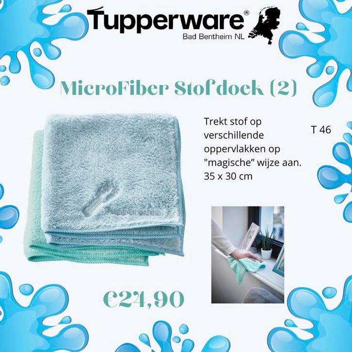 Tupperware stofdoeken, set van 2, nieuw, Huis en Inrichting, Keuken | Tupperware, Nieuw, Overige typen, Oranje, Ophalen of Verzenden