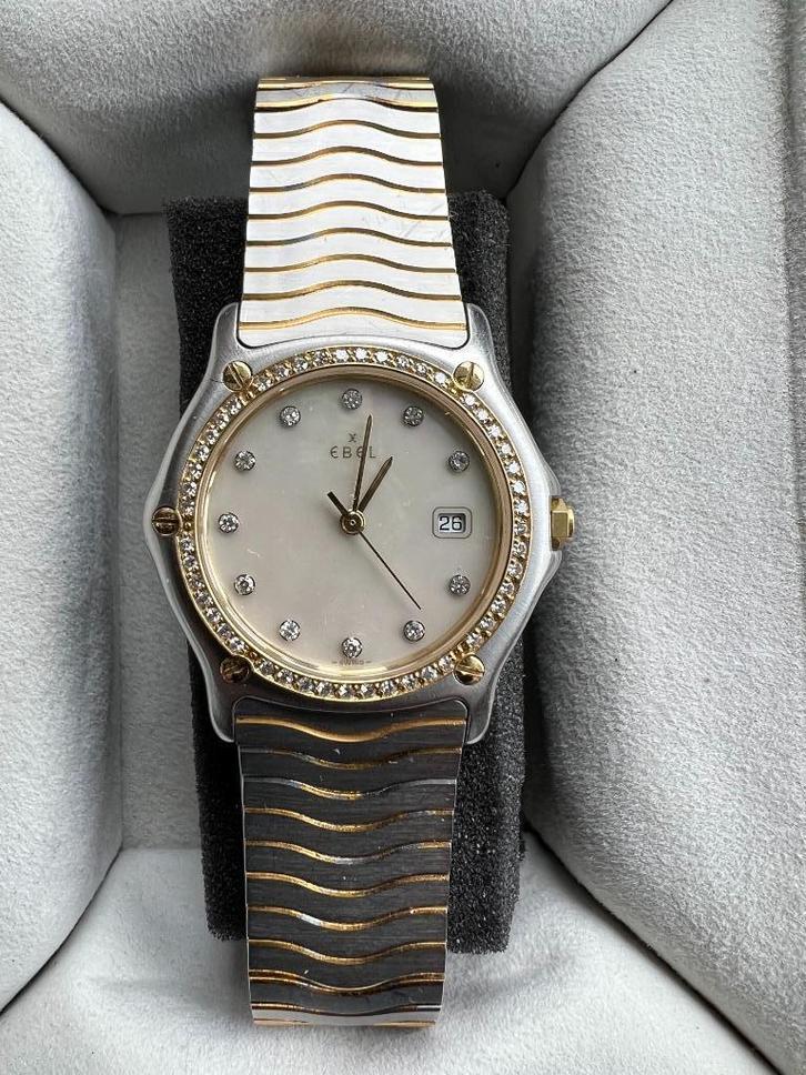 Ebel dames goud briljant staal  34 cm, Sieraden, Tassen en Uiterlijk, Horloges | Dames, Zo goed als nieuw, Polshorloge, Overige merken
