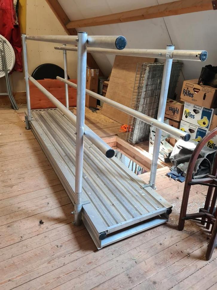 Wienese loopbrug 3m alu – dubbele leuning – prof. kwaliteit, Doe-het-zelf en Verbouw, Steigers, Zo goed als nieuw, Overige typen
