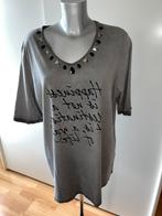Ulla Popken maat 46/48 grijs met sier steentjes in de hals, Kleding | Dames, Grote Maten, Ophalen of Verzenden, Zo goed als nieuw