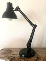 Industriële bureau buiglamp /tafellamp; zwart, metaal, Gebruikt, Vintage, Ophalen of Verzenden, Minder dan 50 cm