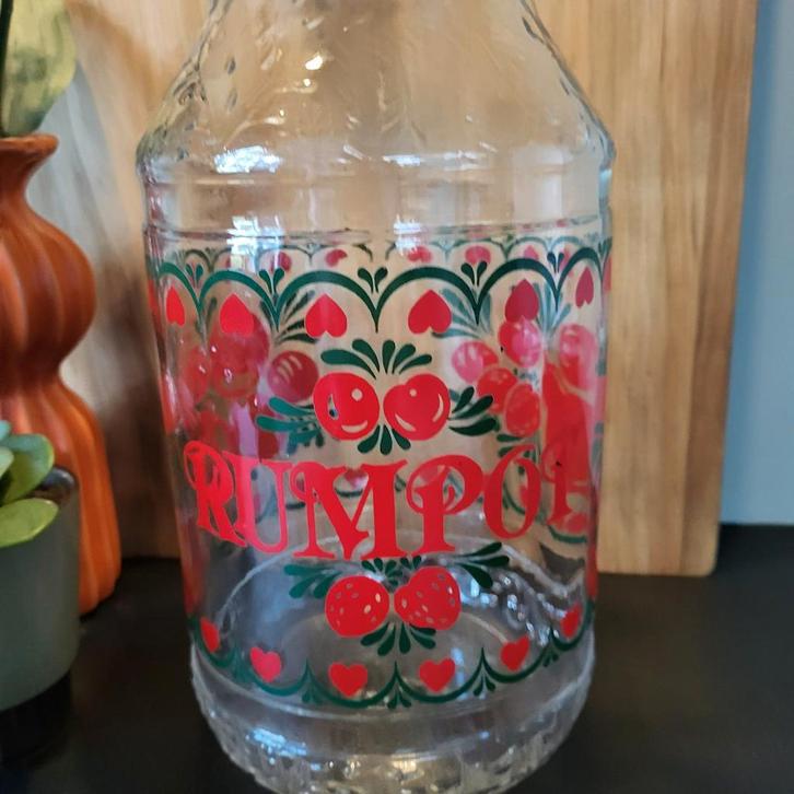 Glazen retro rumpot. 3 liter inhoud 31 cm hoog.Groot!, Huis en Inrichting, Keuken | Potten en Pannen, Gebruikt, Pot, Bus of Blik
