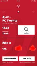 Kaart Ajax fc Twente f side, Tickets en Kaartjes, Mei, Eén persoon