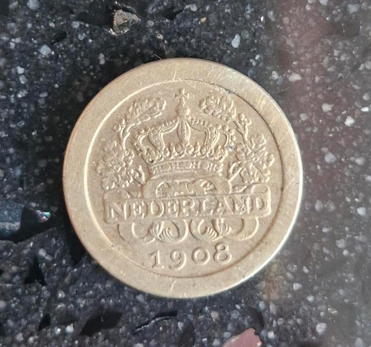 5 cent Nederland 1908 Wilhelmina  Zeer Fraai, zilver, Postzegels en Munten, Munten | Nederland, Koningin Wilhelmina, Zilver, Ophalen of Verzenden