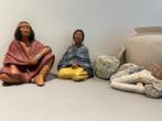 2 x vintage beeld Native American / Indiaan. Klederdracht, Verzamelen, Ophalen, Zo goed als nieuw, Mens