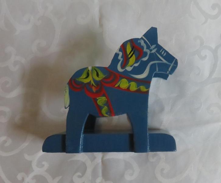 Zweeds Dala paard, servethouder, blauw, Huis en Inrichting, Woonaccessoires | Overige, Gebruikt, Ophalen of Verzenden
