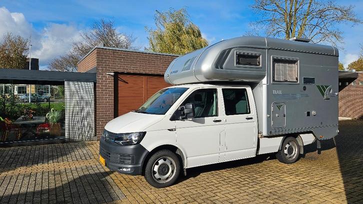 VW T6 automaat 4-motion PickUp met Tischer Camper, Caravans en Kamperen, Campers, Particulier, tot en met 4, Alkoof, Volkswagen