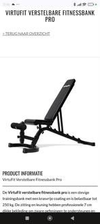 Verstelbaar fitness bank virtufit pro zwart, Ophalen, Gebruikt, Fitnessbank