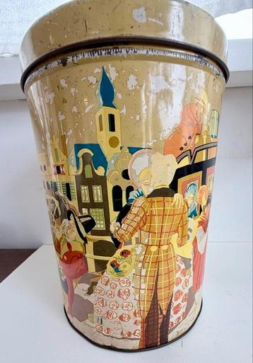Vintage Beschilderde Koektrommel beschikbaar voor biedingen