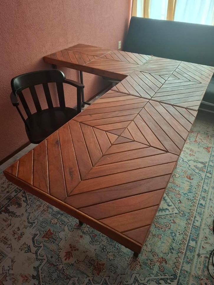 DIY hoek bureautafel, Huis en Inrichting, Tafels | Eettafels, Gebruikt, 50 tot 100 cm, 150 tot 200 cm, Overige vormen, Ophalen