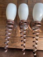 2 Vintage albasten  Wandlampen met Spiraalvoet, Huis en Inrichting, Lampen | Wandlampen, Ophalen of Verzenden, Zo goed als nieuw