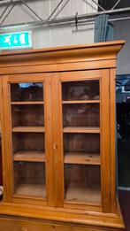 Antieke grenenhouten vitrinekast met lades, Ophalen