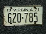 Kentekenplaat licenseplate Virginia 1971 USA, Verzenden, Gebruikt, Auto's