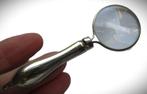 Loep of vergrootglas, verzilverd of zilver kleur. Antiek loo, Hobby en Vrije tijd, Vergrootglazen, Loepen en Loeplampen, Ophalen of Verzenden