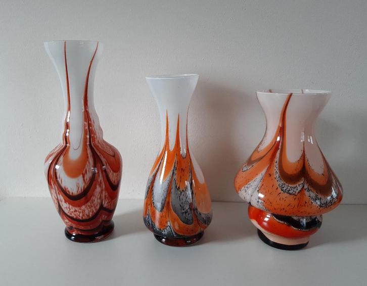 GLAZEN VAZEN CARLO MORETTI 3X, Huis en Inrichting, Woonaccessoires | Vazen, Zo goed als nieuw, Overige kleuren, Minder dan 50 cm