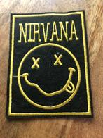 Nirvana vintage band patch smilie zwart /geel, Ophalen, Zo goed als nieuw, Gebruiksvoorwerp