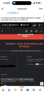 Walibi Belgium Halloween, Tickets en Kaartjes, Twee personen