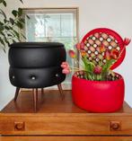 Gave zwarte poef MidCentury, Ophalen of Verzenden, Huis en Inrichting