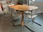 6 Mooie vintage buisframe eetkamerstoelen wit, Huis en Inrichting, Ophalen, Gebruikt, Wit, Vijf, Zes of meer stoelen
