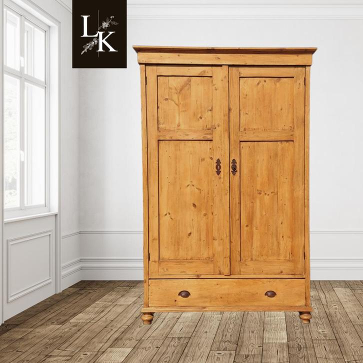 Landelijke klassieke kast, tweedeurskast, legkast, Antiek en Kunst, Antiek | Meubels | Kasten, Ophalen of Verzenden