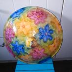 Grote deksel/stolp van aardewerk met gekleurde bloemen, Ophalen, Gebruikt