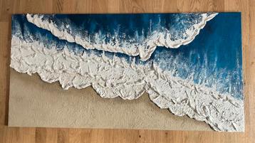 Reliefschilderij - Zeegezicht 120x60 cm beschikbaar voor biedingen