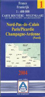 A547 plattegrond noord calais- parijs - champagme ardenne, Gelezen, Ophalen of Verzenden, Landkaart, 1800 tot 2000