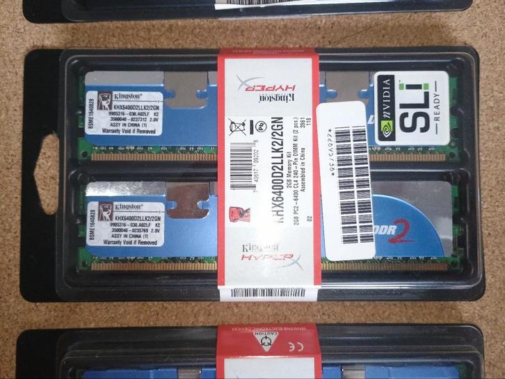 Kingston HyperX DDR2 RAM - 3 sets totaal, Computers en Software, RAM geheugen, Nieuw, Desktop, 2 GB, DDR2, Ophalen