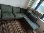 Hoekbank groen velvet, Huis en Inrichting, Ophalen, Zo goed als nieuw